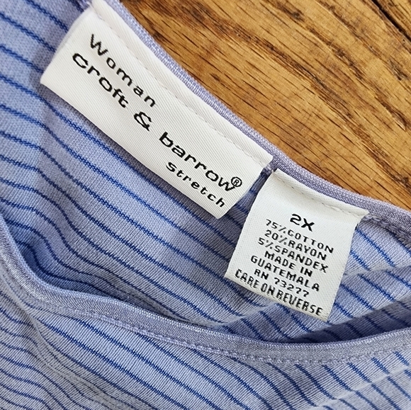 Croft & Barrow Purple Strip TShirt 2X - Picture 2 of 3